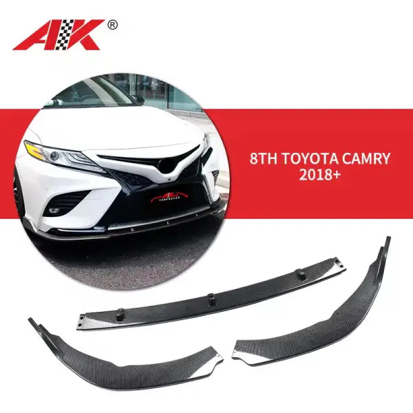 Toyota Camry 2018 2019 2020 Car Carbon Fiber Parts Body Kit for Camry Se Widebody Front Bumper Lip Spoiler Diffuser