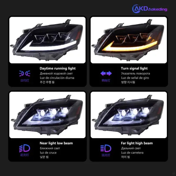 Toyota Camry Classic LED Headlight 2006-2014 Camry LED DRL Hid Head Lamp Angel Eye Bi Xenon