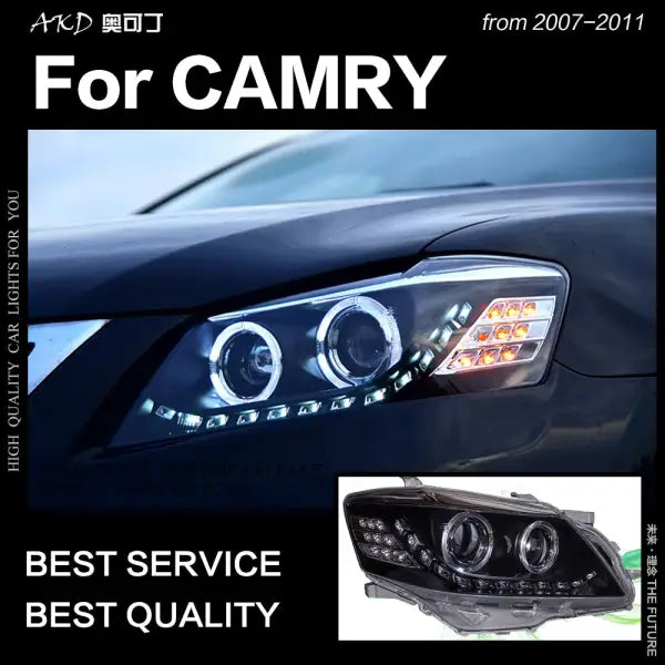 Toyota Camry Headlights 2009-2011 Camry V45 LED Headlight LED DRL Hid Bi Xenon Head Lamp