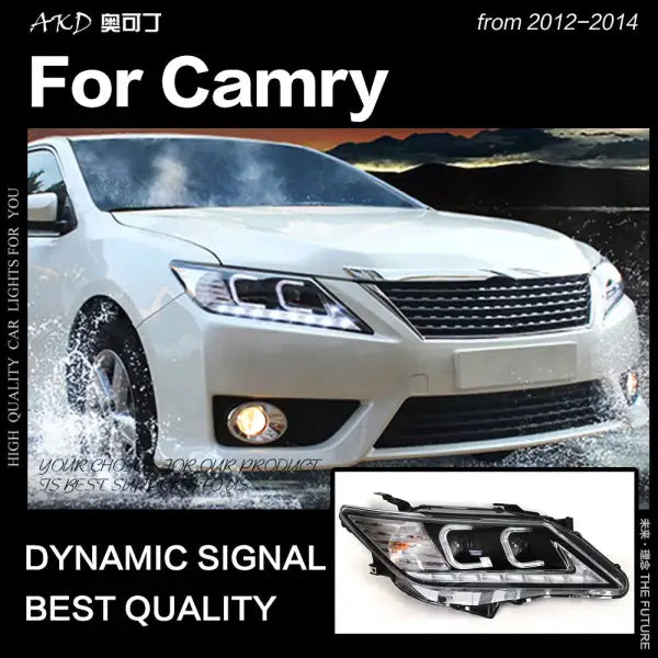 Toyota Camry Headlights 2012-2014 Camry V50 LED Headlight DRL Hid Head Lamp Angel Eye Bi Xenon