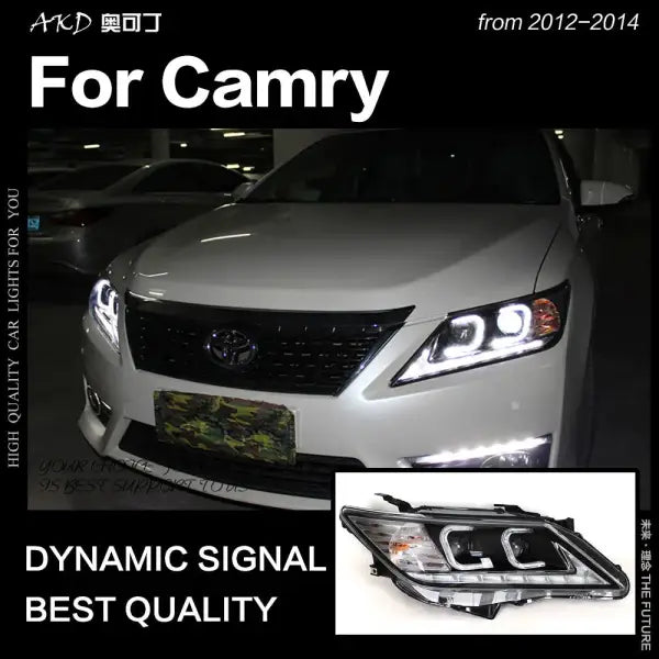 Toyota Camry Headlights 2012-2014 Camry V50 LED Headlight DRL Hid Head Lamp Angel Eye Bi Xenon