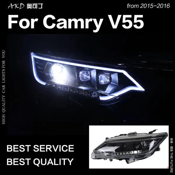 Toyota Camry Headlights 2015-2016 Camry V55 LED Headlight Eagle Eye Brand DRL Hid Bi Xenon