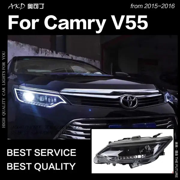 Toyota Camry Headlights 2015-2016 Camry V55 LED Headlight Eagle Eye Brand DRL Hid Bi Xenon