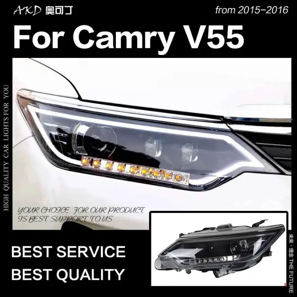 Toyota Camry Headlights 2015-2016 Camry V55 LED Headlight Eagle Eye Brand DRL Hid Bi Xenon