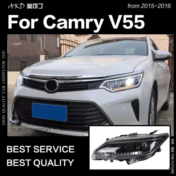 Toyota Camry Headlights 2015-2016 Camry V55 LED Headlight Eagle Eye Brand DRL Hid Bi Xenon