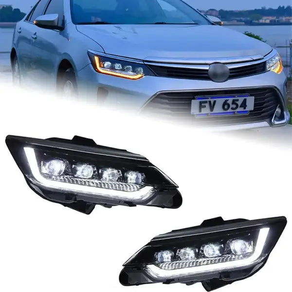 Toyota Camry LED Headlight 2015-2017 Headlights Camry DRL Turn Signal High Beam Angel Eye