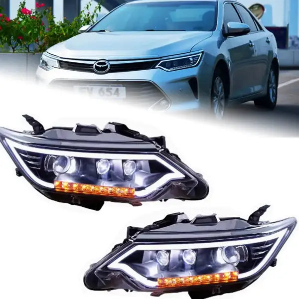 Toyota Camry LED Headlight 2015-2017 Headlights Camry DRL Turn Signal High Beam Angel Eye