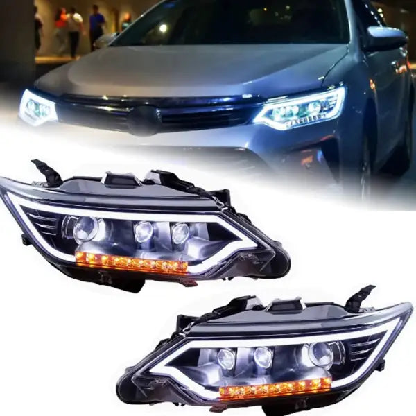 Toyota Camry LED Headlight 2015-2017 Headlights Camry DRL Turn Signal High Beam Angel Eye