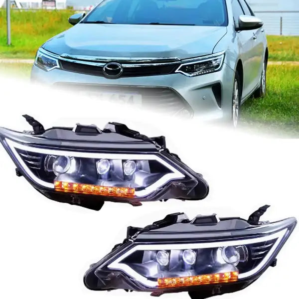 Toyota Camry LED Headlight 2015-2017 Headlights Camry DRL Turn Signal High Beam Angel Eye