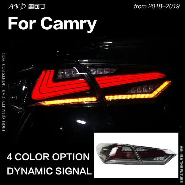 Toyota Camry Tail Light 2018 New Camry XV60 LED Tail Lamp LED Stop DRL Rear Lamp Dynamic Turn Signal Reverse