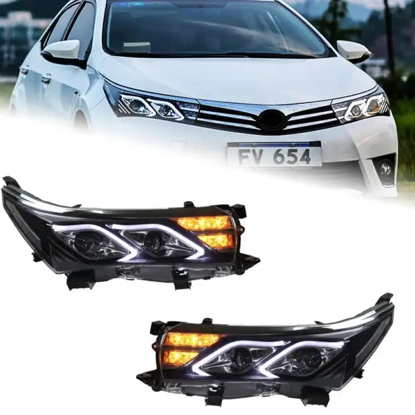 Toyota Corolla LED Headlight 2014-2016 Headlights Corolla DRL Turn Signal High Beam Angel