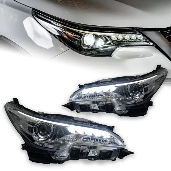 Toyota Fortuner Headlights 2016-2018 All LED Headlight LED DRL Head Lamp Angel Eye Bi Xenon