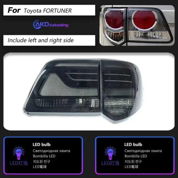 Toyota Fortuner LED Tail Light 2011-2015 Fortuner Rear Fog Brake Turn Signal