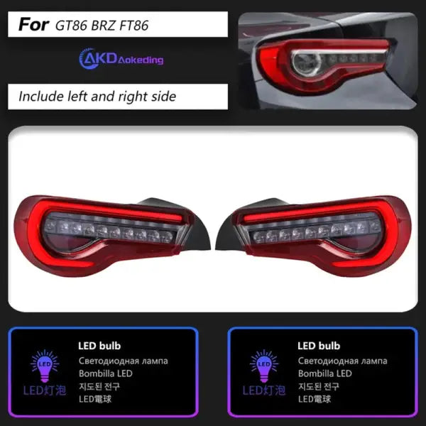 Toyota GT86 LED Tail Light 2013-2019 Subaru BRZ FT86 Rear Fog Brake Turn Signal