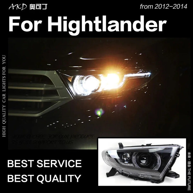 Toyota Highlander Headlights 2012 Highlander LED Headlight DRL Hid Head Lamp Angel Eye Bi Xenon