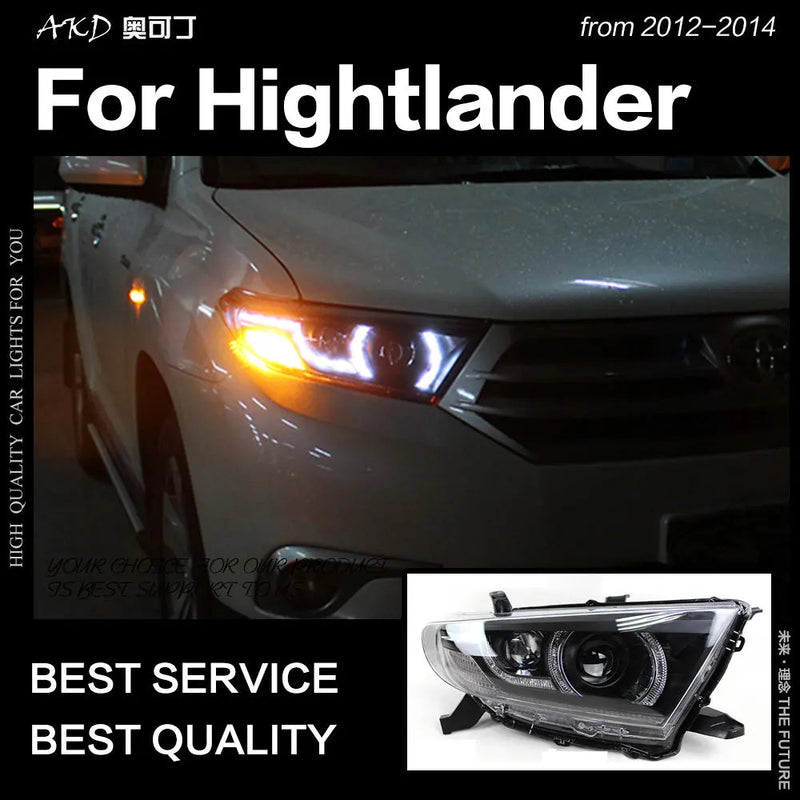 Toyota Highlander Headlights 2012 Highlander LED Headlight DRL Hid Head Lamp Angel Eye Bi Xenon