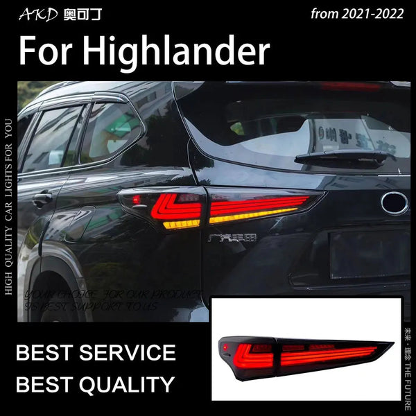 Toyota Highlander LED Tail Light 2021 Lexus Design Rear Lamp DRL Dynamic Signal Brake Reverse