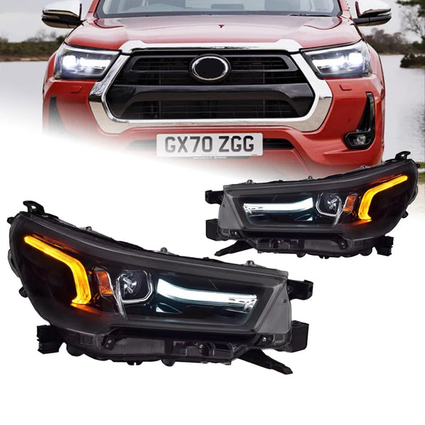 Toyota Hilux Headlights 2021-2023 New Revo LED Headlight DRL Hid Head Lamp Angel Eye Bi Xenon