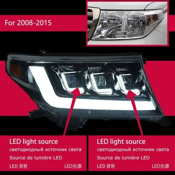 Toyota Land Cruiser Headlights 2008-2015 LC200 LED