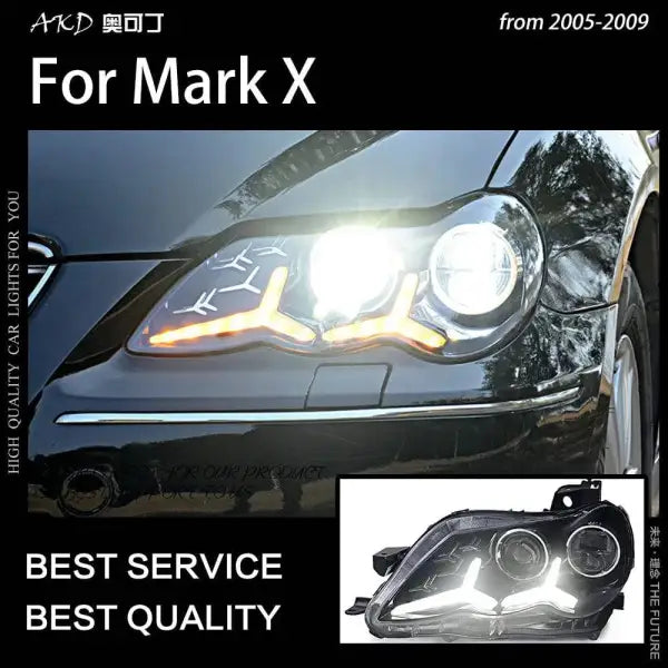 Toyota Mark X Headlights 2004-2009 Reiz LED Headlight DRL