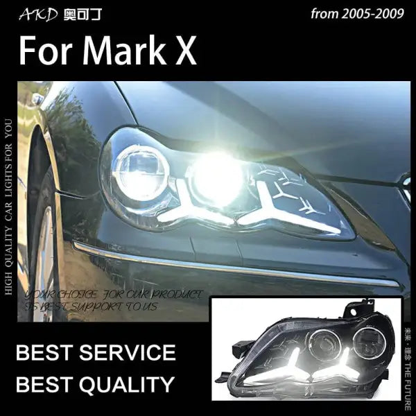 Toyota Mark X Headlights 2004-2009 Reiz LED Headlight DRL