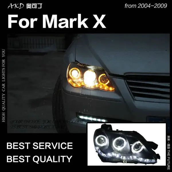 Toyota Mark X Headlights 2004-2009 Reiz LED Headlight DRL