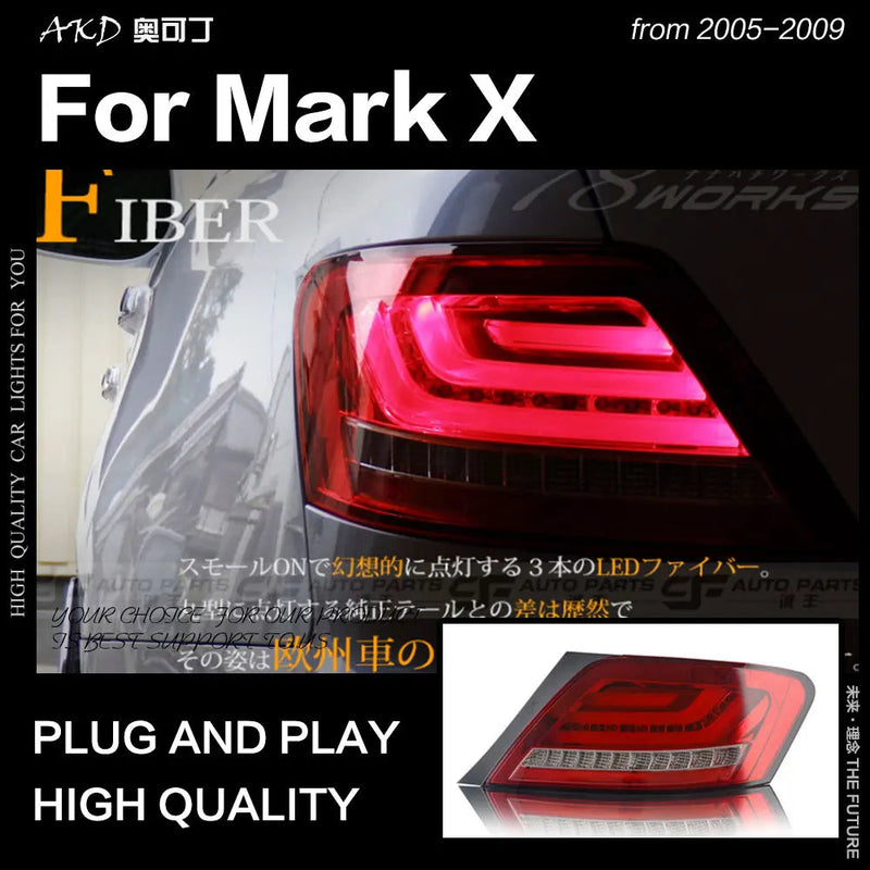 Toyota Mark X Tail Lights 2005-2009 Reiz LED Tail Light LED Lamp DRL Signal Brake Reverse
