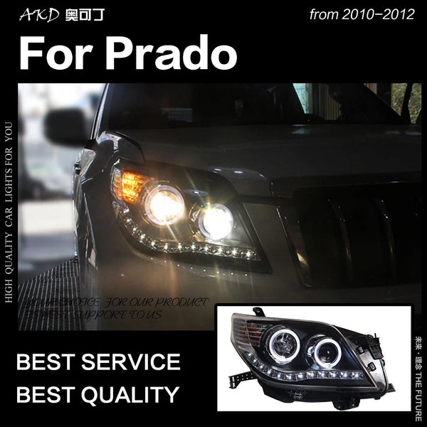 Toyota Prado Headlight 2010-2012 LC150 LED Headlight DRL Hid Head Lamp Angel Eye Bi Xenon Beam