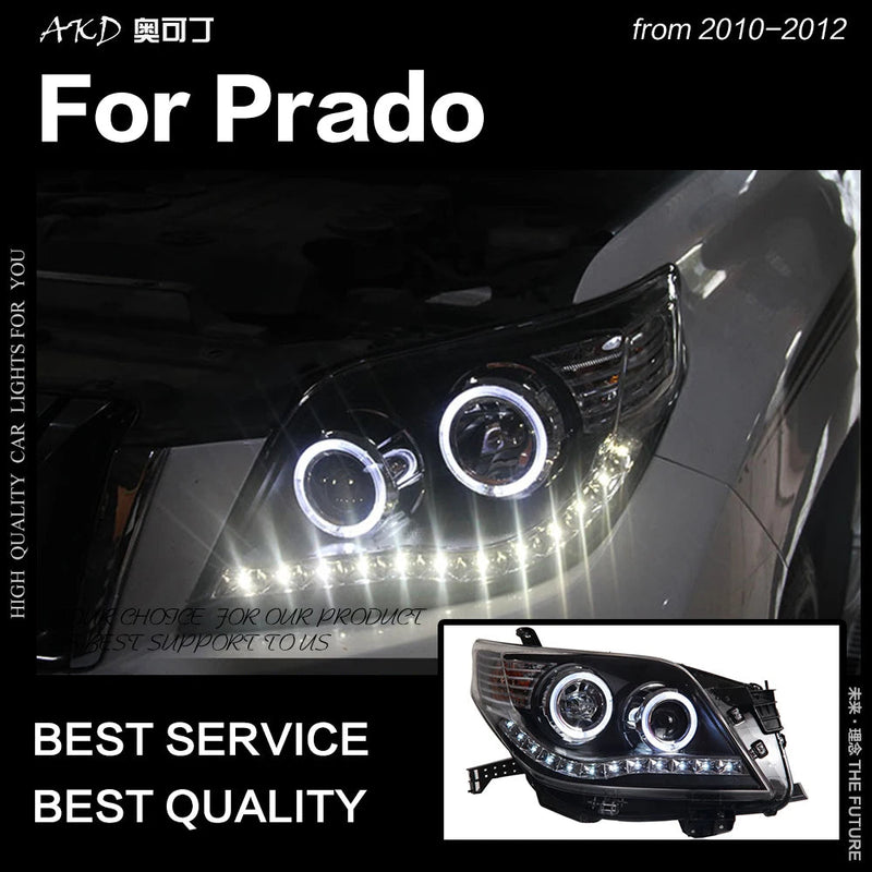 Toyota Prado Headlight 2010-2012 LC150 LED Headlight DRL Hid Head Lamp Angel Eye Bi Xenon Beam