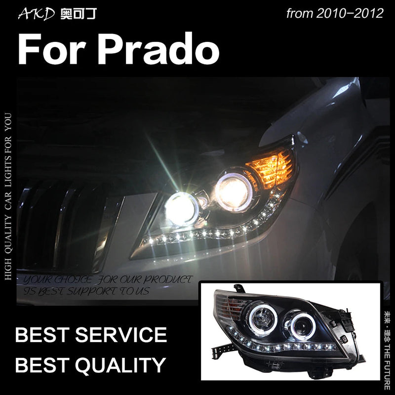 Toyota Prado Headlight 2010-2012 LC150 LED Headlight DRL Hid Head Lamp Angel Eye Bi Xenon Beam