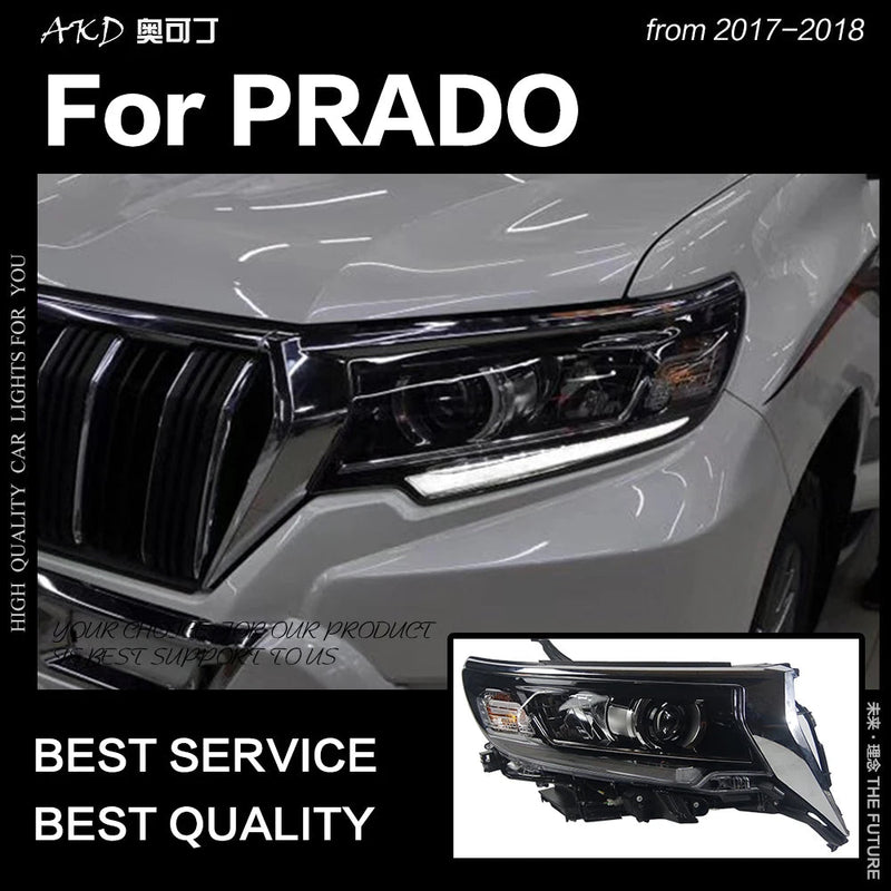 Toyota Prado Headlights 2017-2018 Dynamic Turn Signal LED Headlight LC200 DRL Hid Bi Xenon