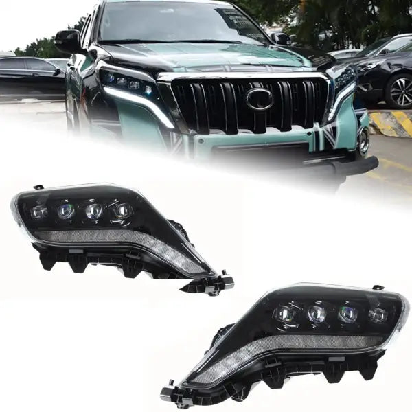 Toyota Prado LC150 2013-2017 LED Headlight LED DRL Hid Option Head Lamp Angel Eye Bi Xenon Beam