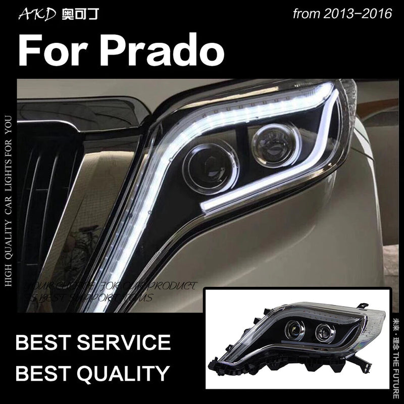 Toyota Prado LC150 2013-2017 LED Headlight LED DRL Hid Option Head Lamp Angel Eye Bi Xenon Beam