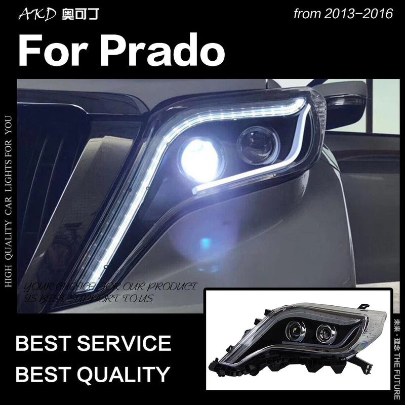 Toyota Prado LC150 2013-2017 LED Headlight LED DRL Hid Option Head Lamp Angel Eye Bi Xenon Beam