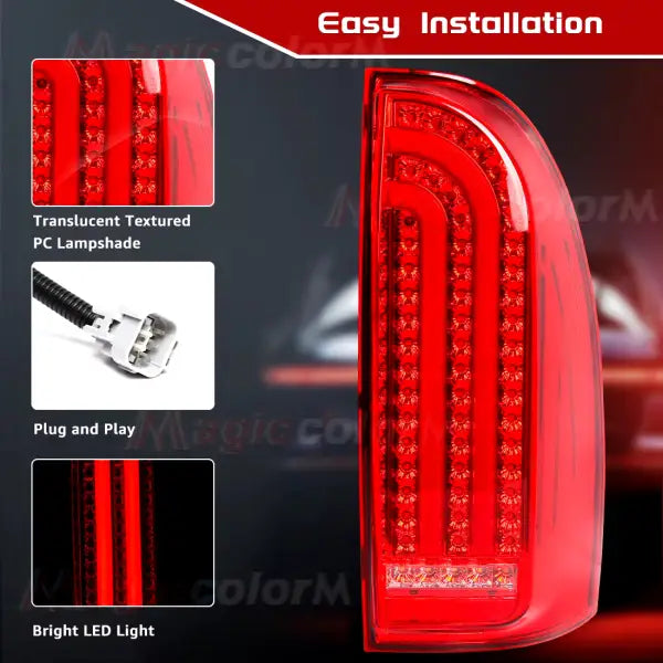 For Toyota Tacoma 2005 2006 - 2013 2014 2015 Car Tail Lamps Running Brake Turn Signal Reverse Warning Taillights Car