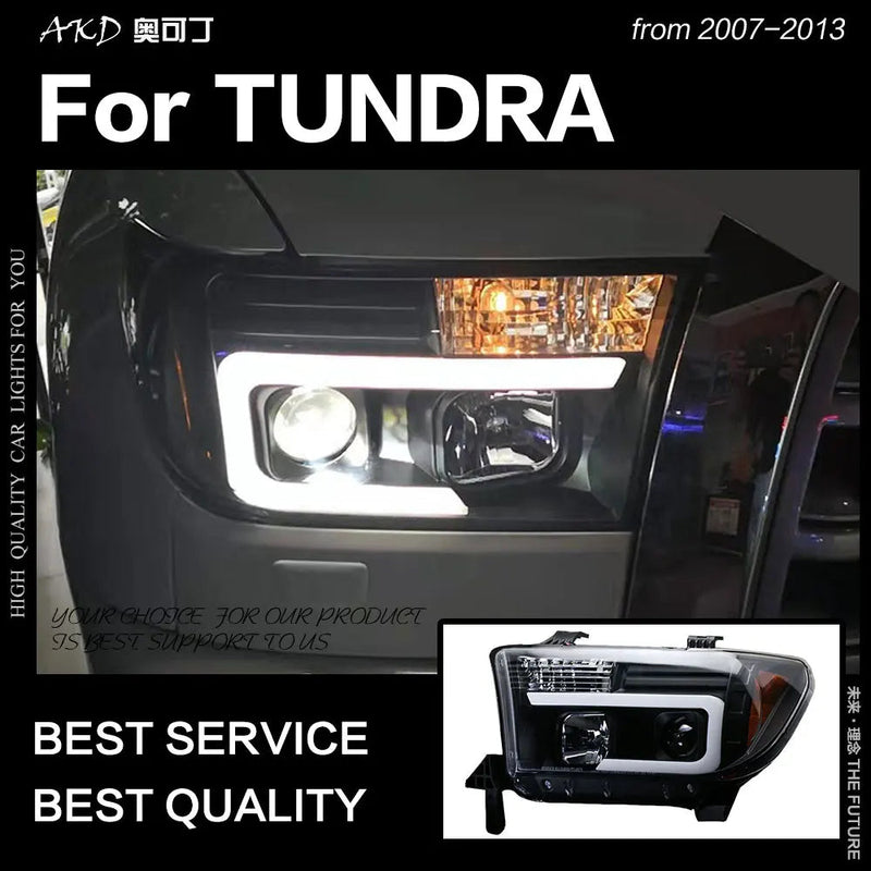 Toyota Tundra Headlights 2007-2013 Tundra LED Headlight DRL High Low Beam LED Xenon Head Lamp