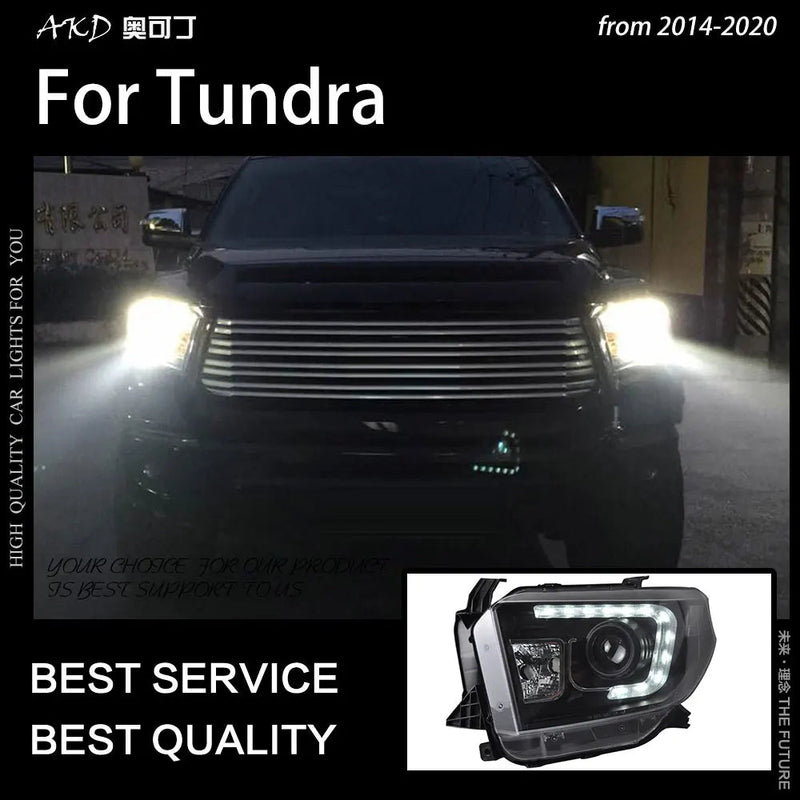 Toyota Tundra Headlights 2014-2018 New Tundra LED Headlight Tundra DRL Bi Xenon Lens Head Lamp