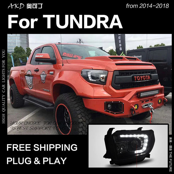 Toyota Tundra Headlights 2014-2018 New Tundra LED Headlight Tundra DRL Bi Xenon Lens Head Lamp