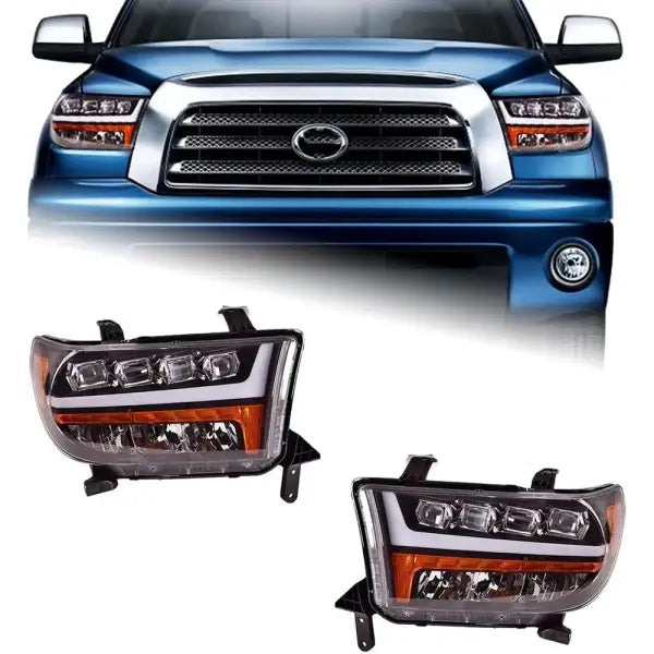 Toyota Tundra LED Headlight 2007-2013 Headlights Tundra DRL Turn Signal High Beam Angelaccessories