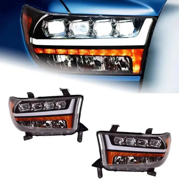 Toyota Tundra LED Headlight 2007-2013 Headlights Tundra DRL Turn Signal High Beam Angelaccessories