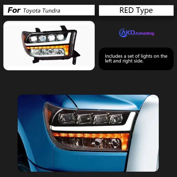 Toyota Tundra LED Headlight 2007-2013 Headlights Tundra DRL Turn Signal High Beam Angelaccessories