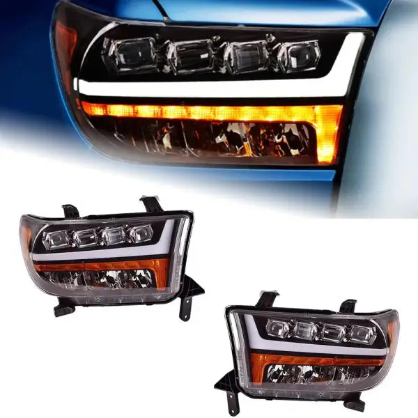 Toyota Tundra LED Headlight 2007-2013 Headlights Tundra DRL Turn Signal High Beam Angelaccessories