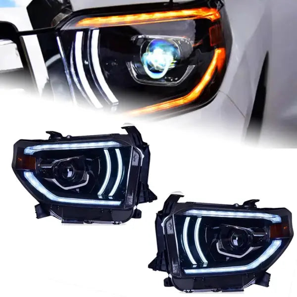 Toyota Tundra LED Headlight 2014-2019 Headlights Tundra DRL Turn Signal High Beam Angelaccessories