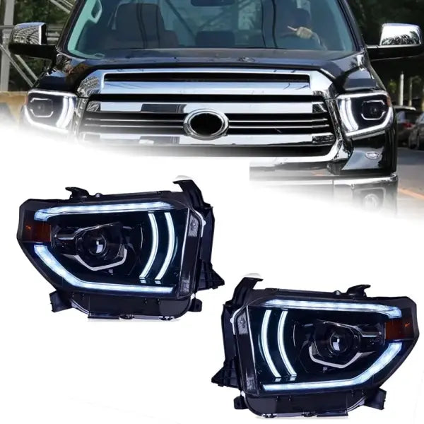 Toyota Tundra LED Headlight 2014-2019 Headlights Tundra DRL Turn Signal High Beam Angelaccessories