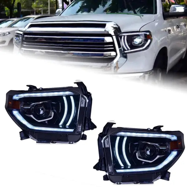 Toyota Tundra LED Headlight 2014-2019 Headlights Tundra DRL Turn Signal High Beam Angelaccessories