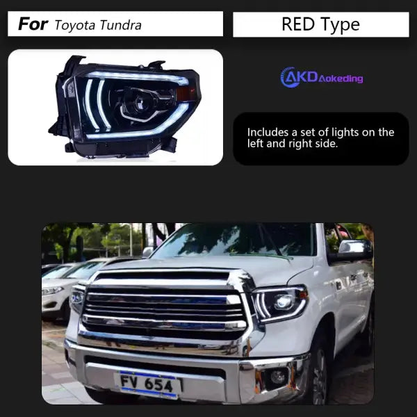 Toyota Tundra LED Headlight 2014-2019 Headlights Tundra DRL Turn Signal High Beam Angelaccessories