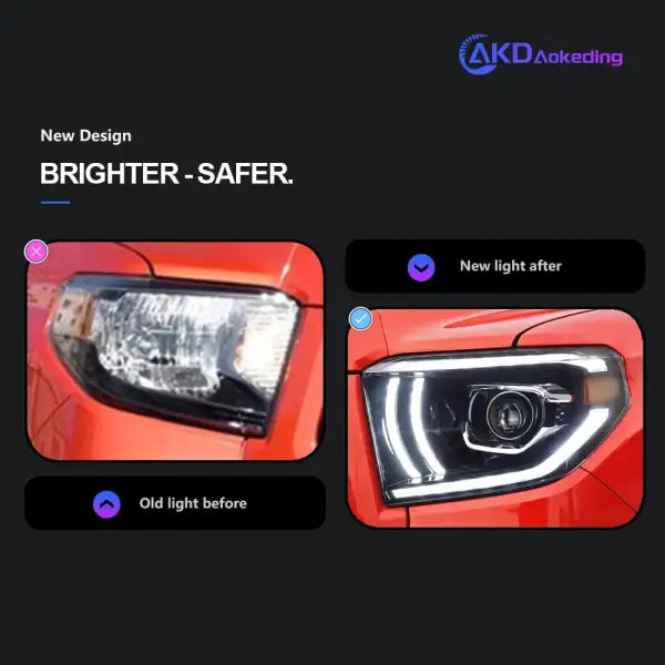 Toyota Tundra LED Headlight 2014-2019 Headlights Tundra DRL Turn Signal High Beam Angelaccessories