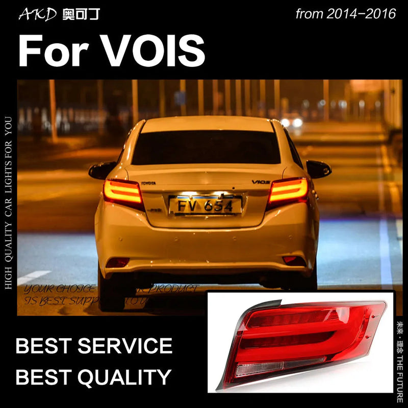 Toyota Vois Tail Lights 2014-2016 Yaris Sedan LED Tail Lamp LED DRL Brake Signal Reverse