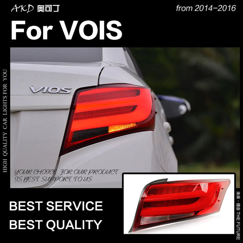 Toyota Vois Tail Lights 2014-2016 Yaris Sedan LED Tail Lamp LED DRL Brake Signal Reverse