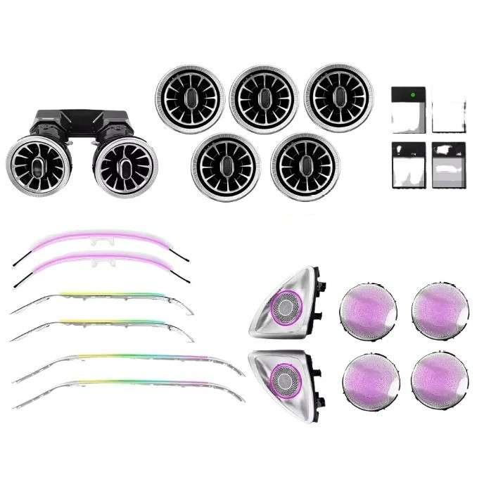 Car Craft Compatible With Mercedes Glc W253 X253 X253 2015-2022 Ambient Ambiance Led Light Vents Speaker Decorative Interior Kit 64 Colors Atmosphere Lamp Kits Rhd Car 6 In 1 - CAR CRAFT INDIA